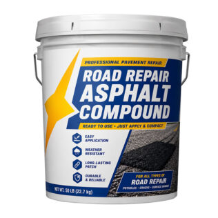 High-strength asphalt pavement repair material; cold- and heat-resistant; allows traffic to pass within ten minutes.